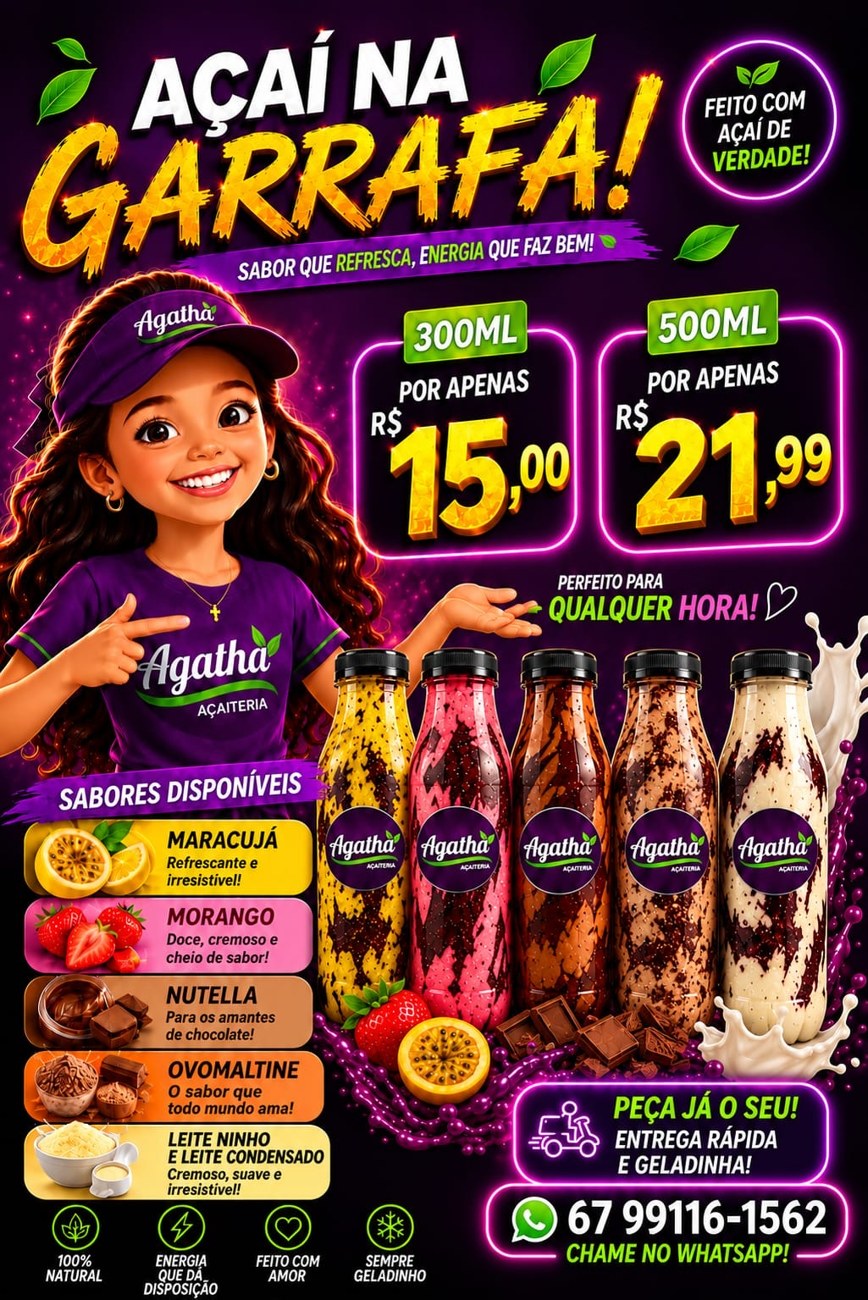 Cardápio original com preços e sabores das garrafas